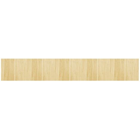 Tapis rectangulaire naturel clair 80x500 cm bambou