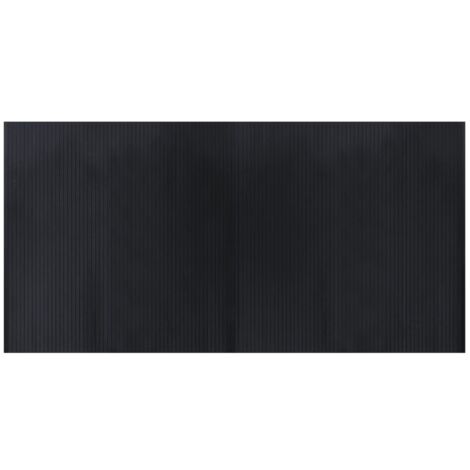 Tapis rectangulaire noir 100x200 bambou