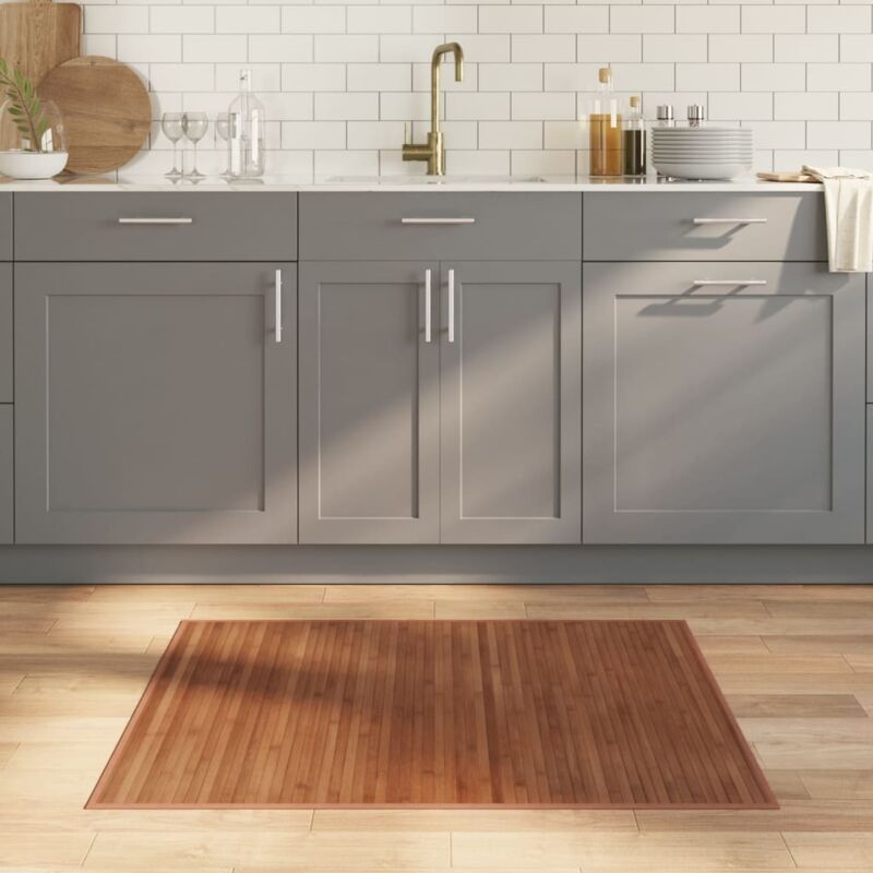 Tapis rectangulaire marron 80x100 cm bambou - Vidaxl