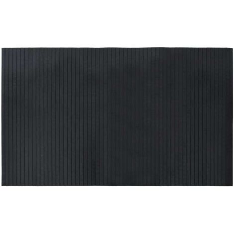 Tapis rectangulaire noir 60x100 cm bambou