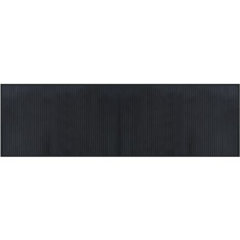 Tapis rectangulaire noir 60x200 bambou