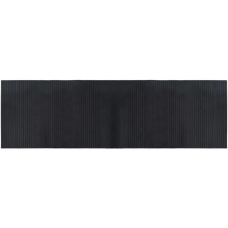 Tapis rectangulaire noir 60x200 bambou