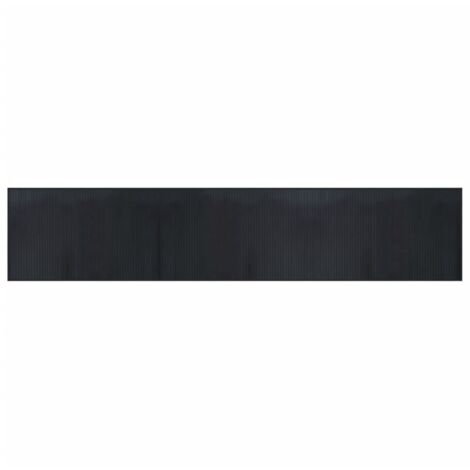 Tapis rectangulaire noir 60x300 cm bambou