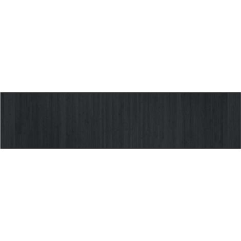 Tapis rectangulaire noir 70x300 cm bambou