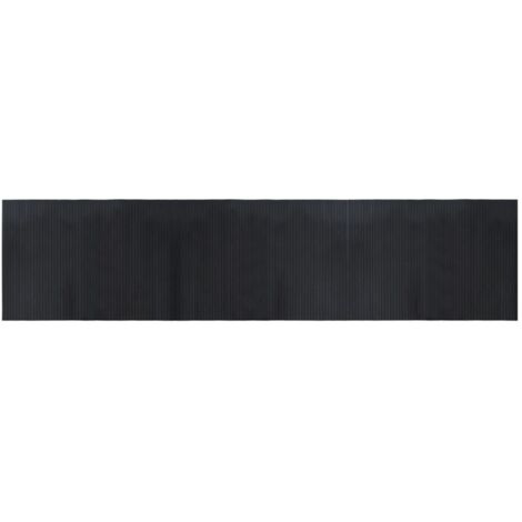 Tapis rectangulaire noir 70x300 cm bambou