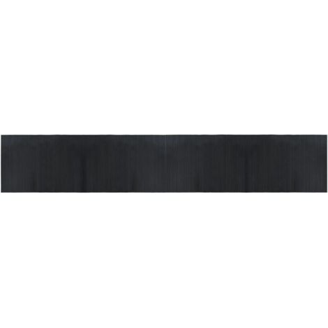 Tapis rectangulaire noir 70x400 cm bambou
