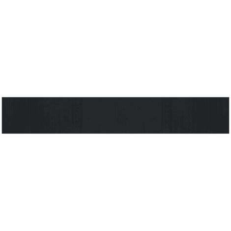Tapis rectangulaire noir 80x1000 cm bambou