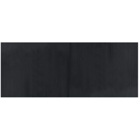 Tapis rectangulaire noir 80x200 bambou
