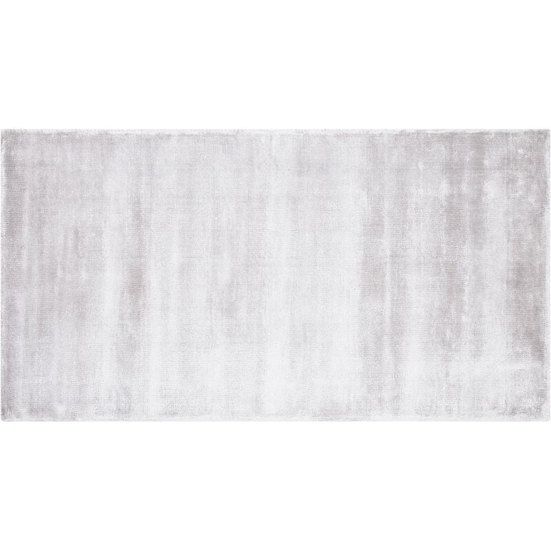 tapis de salon et bureau moderne en viscose 80 x 150 cm gris clair gesi ii - gris