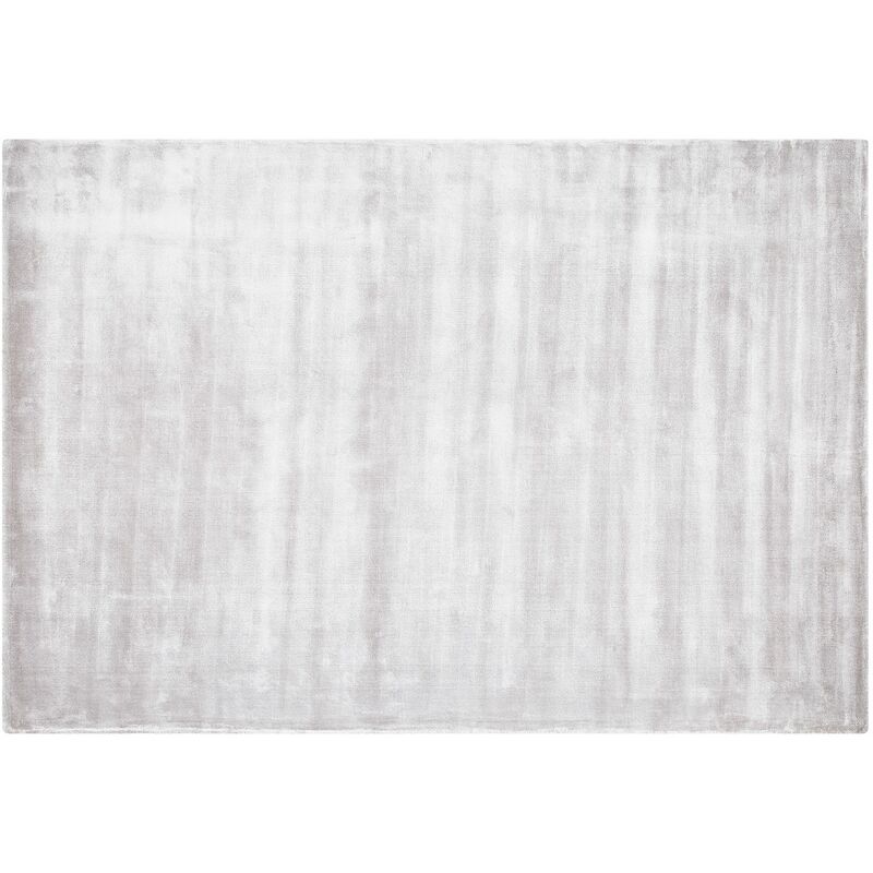 tapis de salon et bureau moderne en viscose 140 x 200 cm gris clair gesi ii - gris