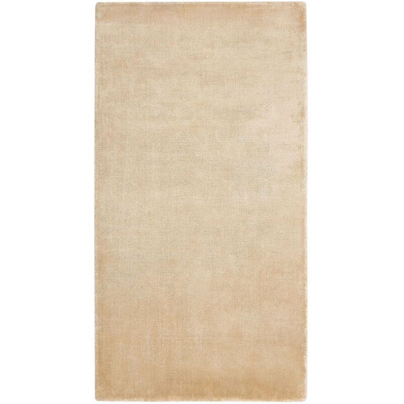Beliani - Tapis Moderne en Viscose 80 x 150 cm Fait Main Salon Bureau Chambre Doré Sable Beige Gesi ii