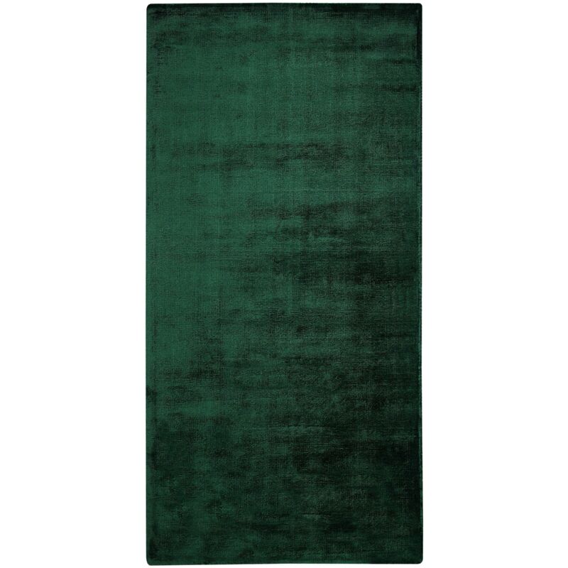 Tapis de Salon et Bureau Moderne en Viscose 80 x 150 cm Vert Foncé Gesi II