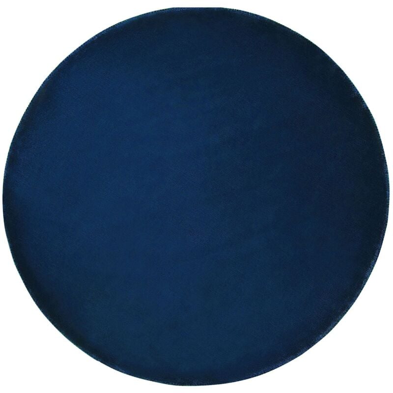 Tapis Moderne Rond Pour Salon ou Bureau Bleu Marine Diamètre ø 140 cm Gesi II