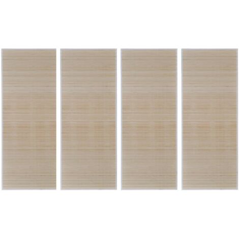 Tapis rectangulaires Bambou naturel 4 pcs 120x180 cm