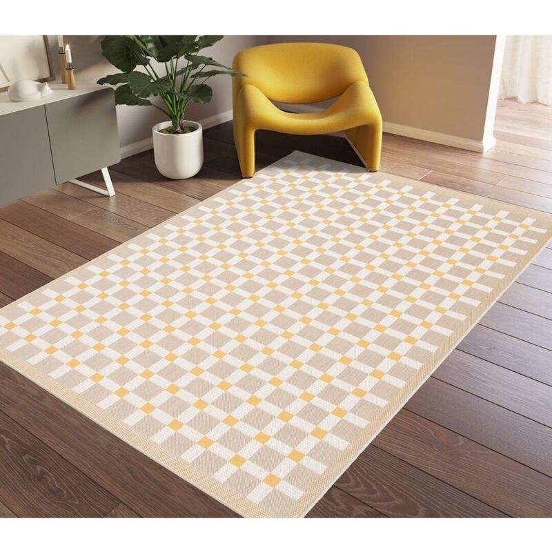 Hellocarpet - Tapis recyclé plat extérieur et intérieur design Nahli Orange 120x170