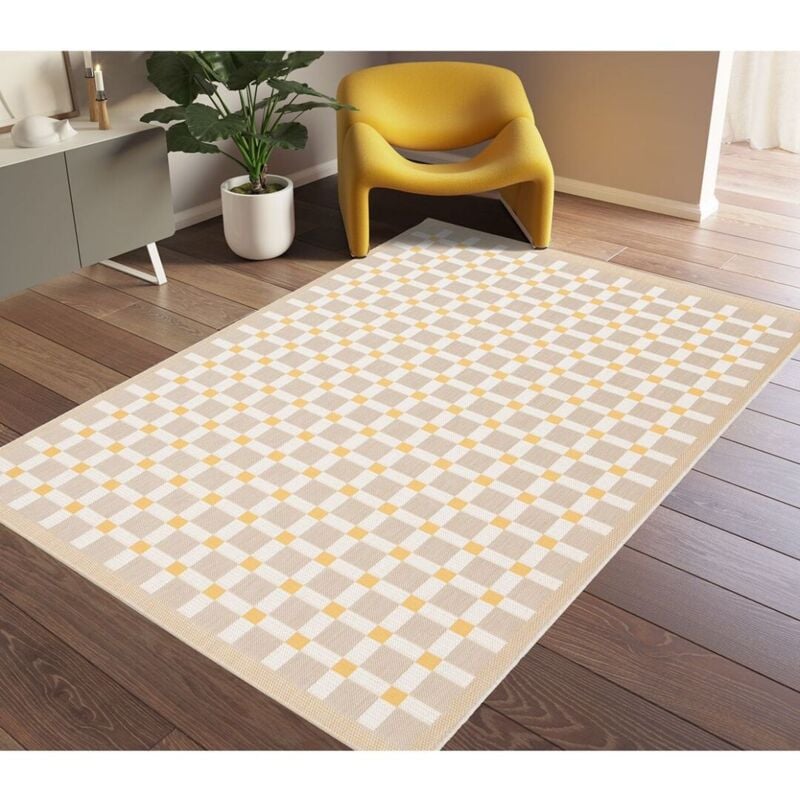 Hellocarpet - Tapis recyclé plat extérieur et intérieur design Nahli Orange 160x230