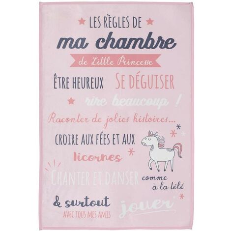 THE HOME DECO KIDS règles de la chambre Rose 60x90 Home Deco Kids