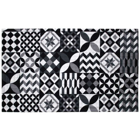 Tapis Relief Imprimé "Calypso" 45x75cm Noir
