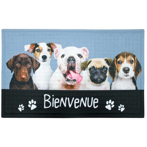 Tapis Relief Imprimé "Carlito" 45x75cm Bleu