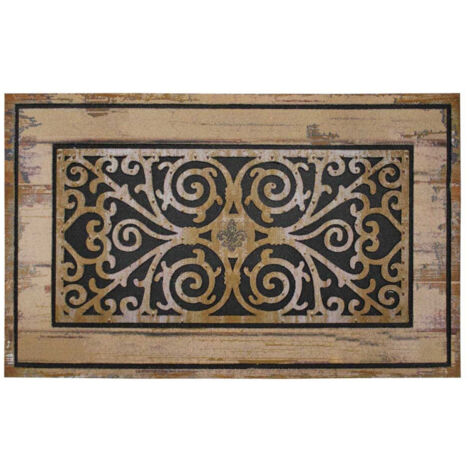 Tapis Relief Imprimé "Castel" 45x75cm Naturel