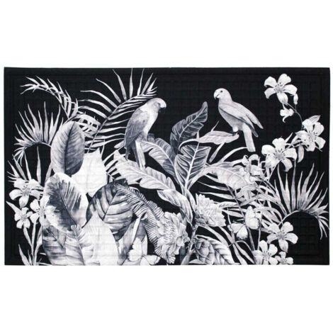 Tapis Relief Imprimé "Exotic Paradise" 45x75cm Bleu
