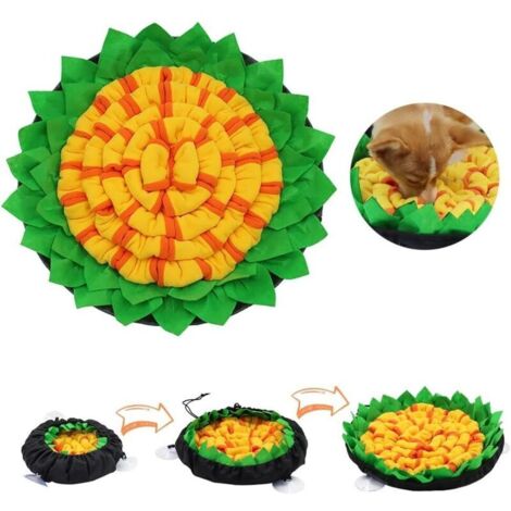 Tapis Renifleur Chien, Tapis de Fouille Chien, Tapis Snuffle, Snuffle Mat, Tapis Reniflage, Dog Puzzle Toys, Tapis d'alimentation pour Animaux de Compagnie pour Chiens et Chats, Jaune
