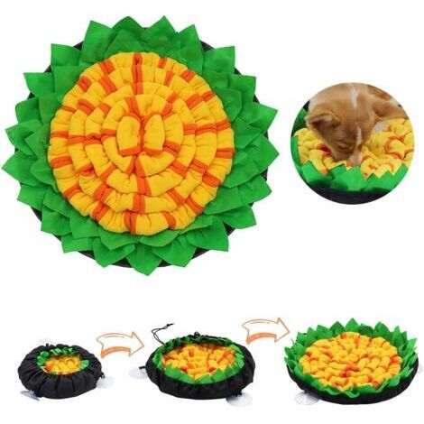 Tapis Renifleur Chien, Tapis de Fouille Chien, Tapis Snuffle, Snuffle Mat, Tapis Reniflage, Dog Puzzle Toys, Tapis d'alimentation pour Animaux de Compagnie pour Chiens et Chats, Jaune