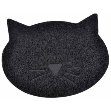 Tapis Repas pour Chat "Tête de Chat" 43cm Noir