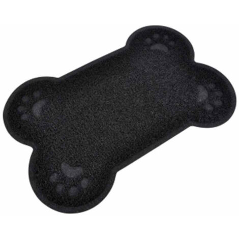 Tapis Repas pour Chien "Forme Os" 60cm Noir