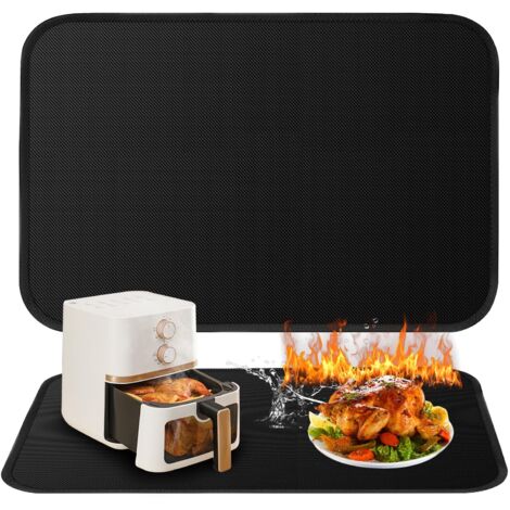 Tapis résistant à la chaleur 60x40cm,Tapis D'isolation,Tapis De Cuisson Silicone Pour four,friteuse à air, Micro - Ondes, tapis anti feu pour comptoir de cuisine, protection sous cafetière comptoir