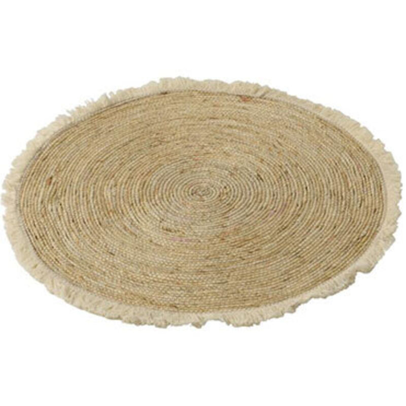 M&s - Tapis rond 70 cm en osier blanc et beige - belly
