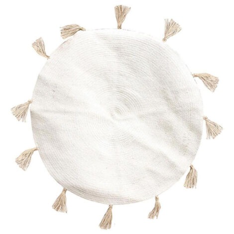 Tapis Rond à Pompons "Austin" 90cm Beige