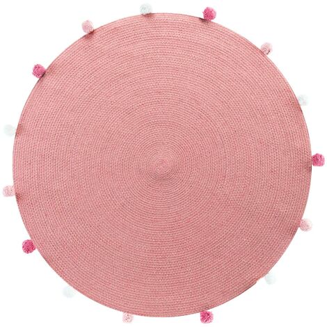 Tapis rond à pompons POMPOMPARTY, Ø 90 cm