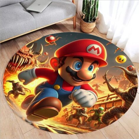 Tapis rond antidérapant pour couloir, cuisine, chambre, canapé, chambre d'enfant, 80 cm