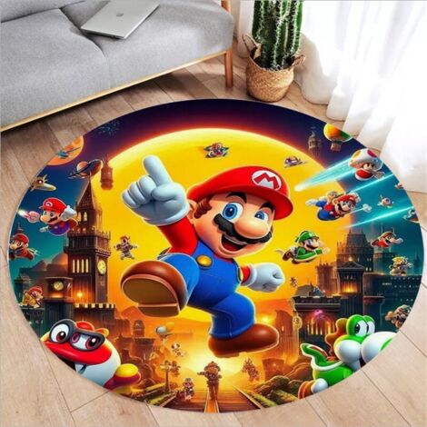 Tapis rond antidérapant pour couloir, cuisine, chambre, canapé, chambre d'enfant (hauteur : 80 cm).