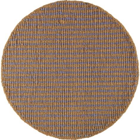 Tapis rond artisanal en fibre de coco marron style rustique - marron naturel fibre de coco