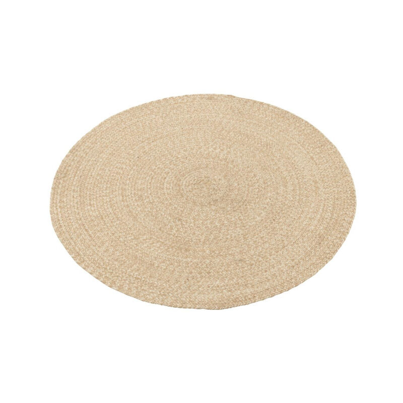 Paris Prix - Tapis Rond Bohème 'Miami' 120cm Naturel & Blanc