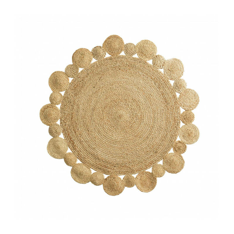 Tapis rond ajouré jute 120cm - 120cm - Beige