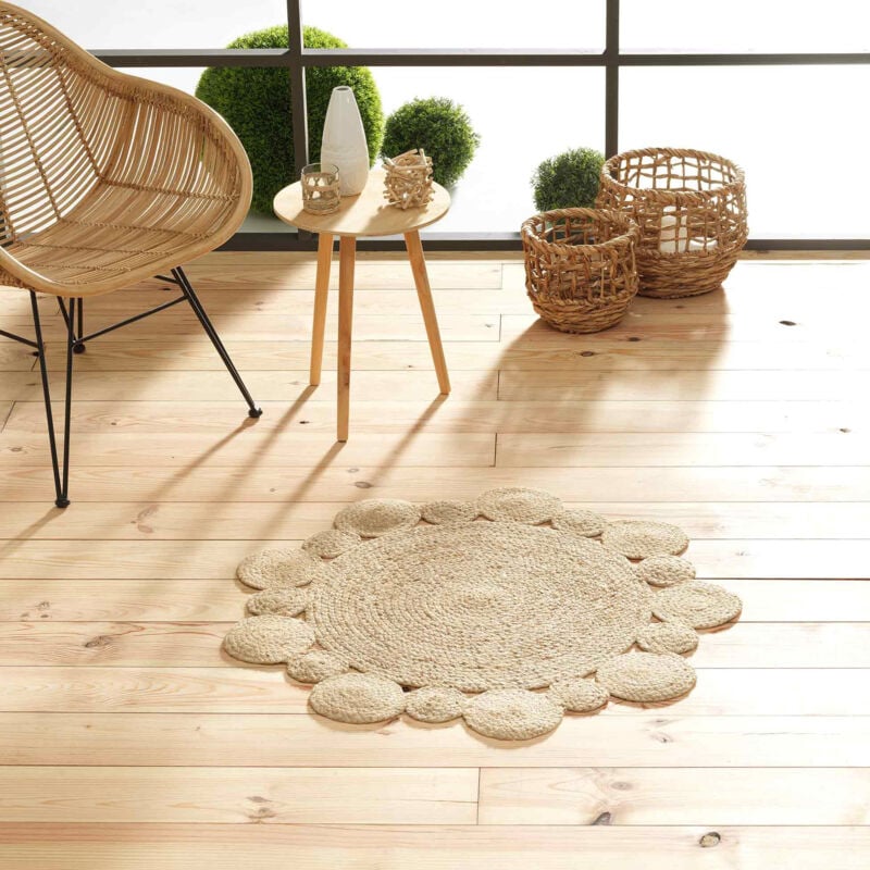 Tapis en jute Cordou, rond