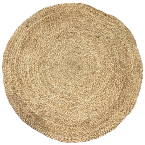 Tapis Rond Déco en Jute "Circulaire" 120cm Naturel