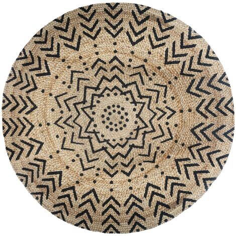 Tapis rond en jute déco living D 120 cm - Atmosphera
