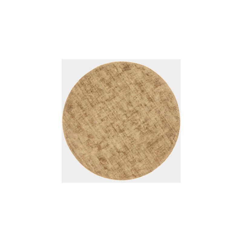 Décoweb - Tapis rond en jute et coton - Lounge - Naturel - ø 90 cm