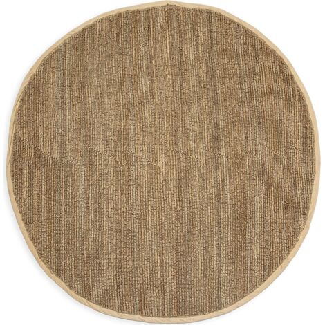 Tapis rond en jute et coton naturel ambiance chaleureuse - Naturel jute marron beige
