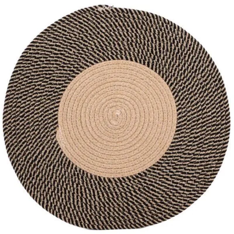Tapis Rond en Jute - Réverble - gn Rétro - Durable - Pr Chambre Cloir
