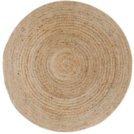 Tapis rond en jute tressée Ø180 cm - style bohème et nature FEZ