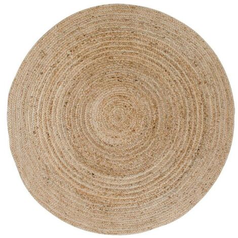 Tapis rond en jute tressée Ø90 cm - style bohème et nature FEZ