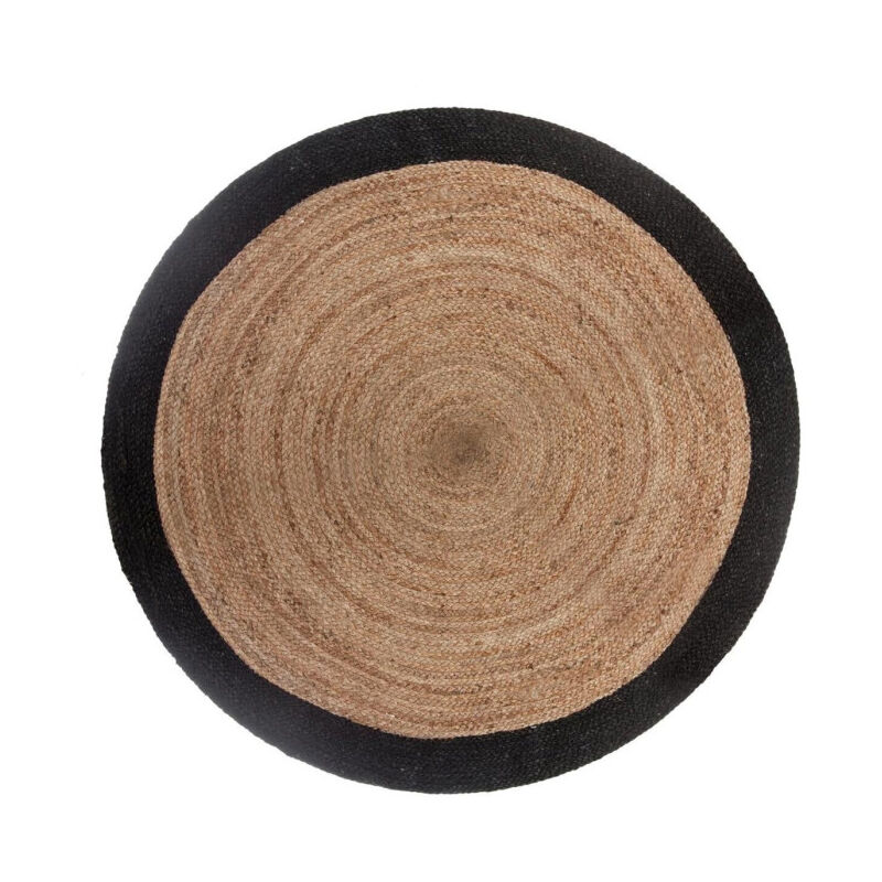 Tapis Rond en Jute 'Vegy Mood' 120cm Noir