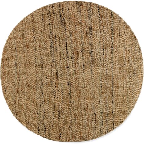 Tapis rond en laine et jute 180 cm de diamètre.