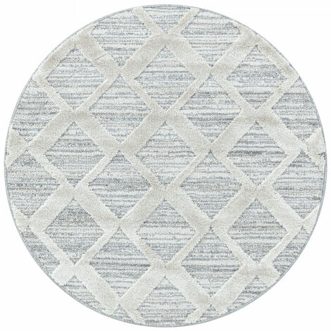Tapis Rond en relief Berbère ESMIYA Crème (120x120cm)