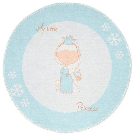 Tapis Rond Enfant Imprimé "Bambini II" 160cm Menthe